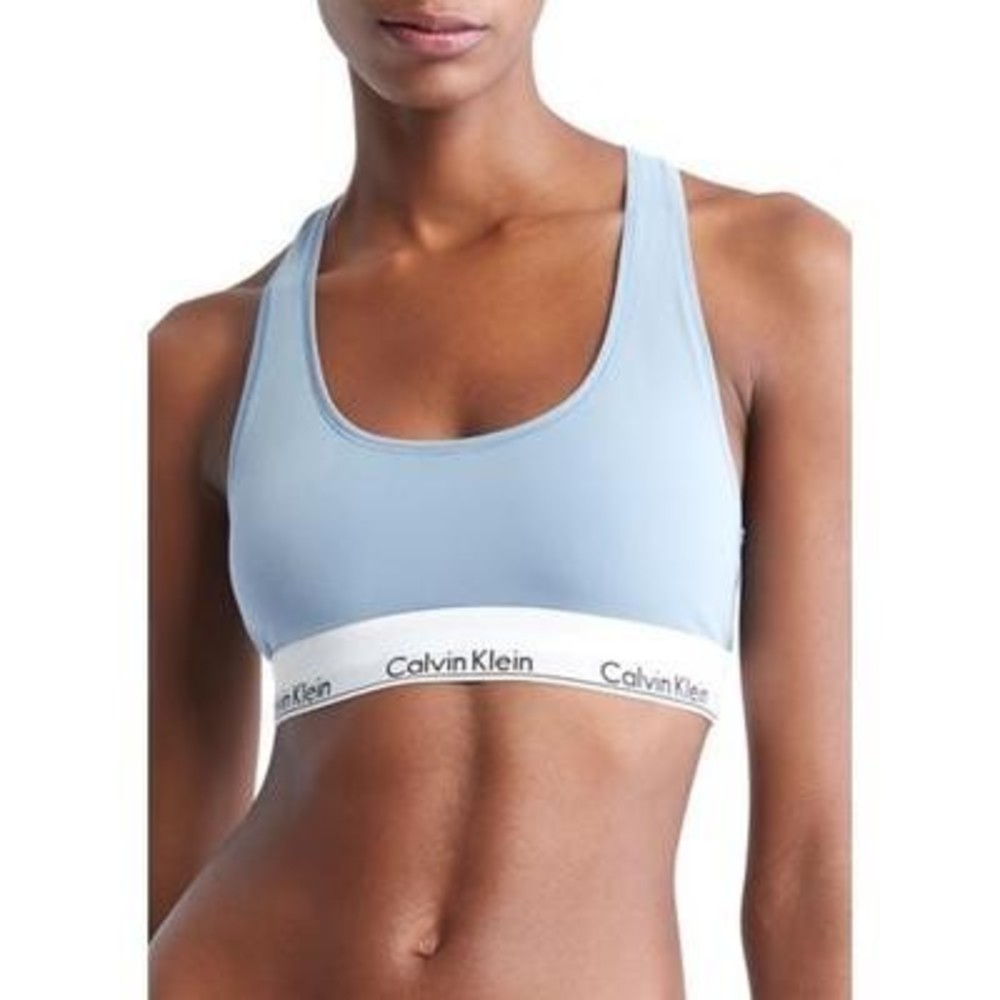 Calvin Klein Bralette Iceland Blue Cotton Blend, Wireless, S